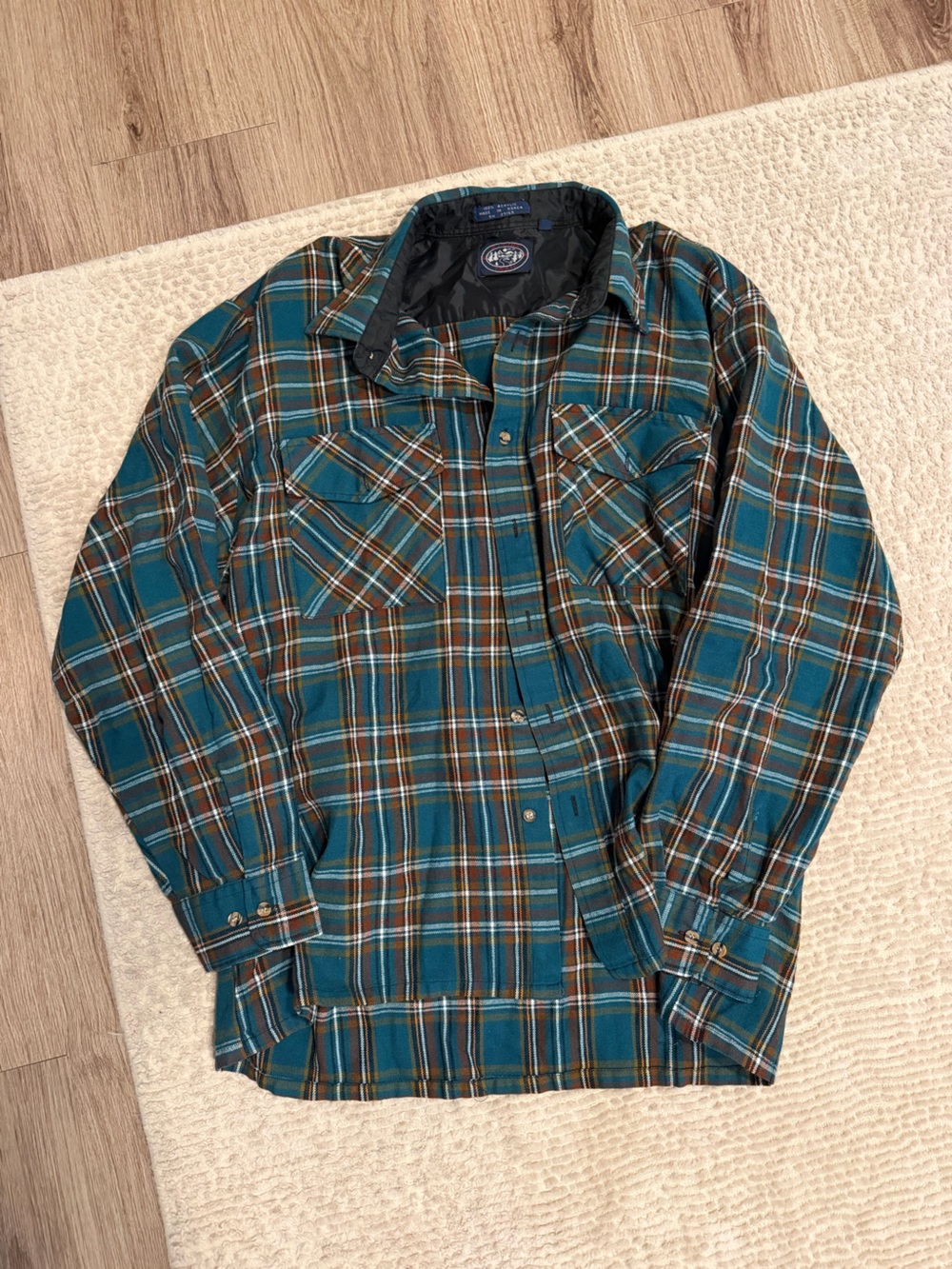 Men's Teal Brown Plaid flannel